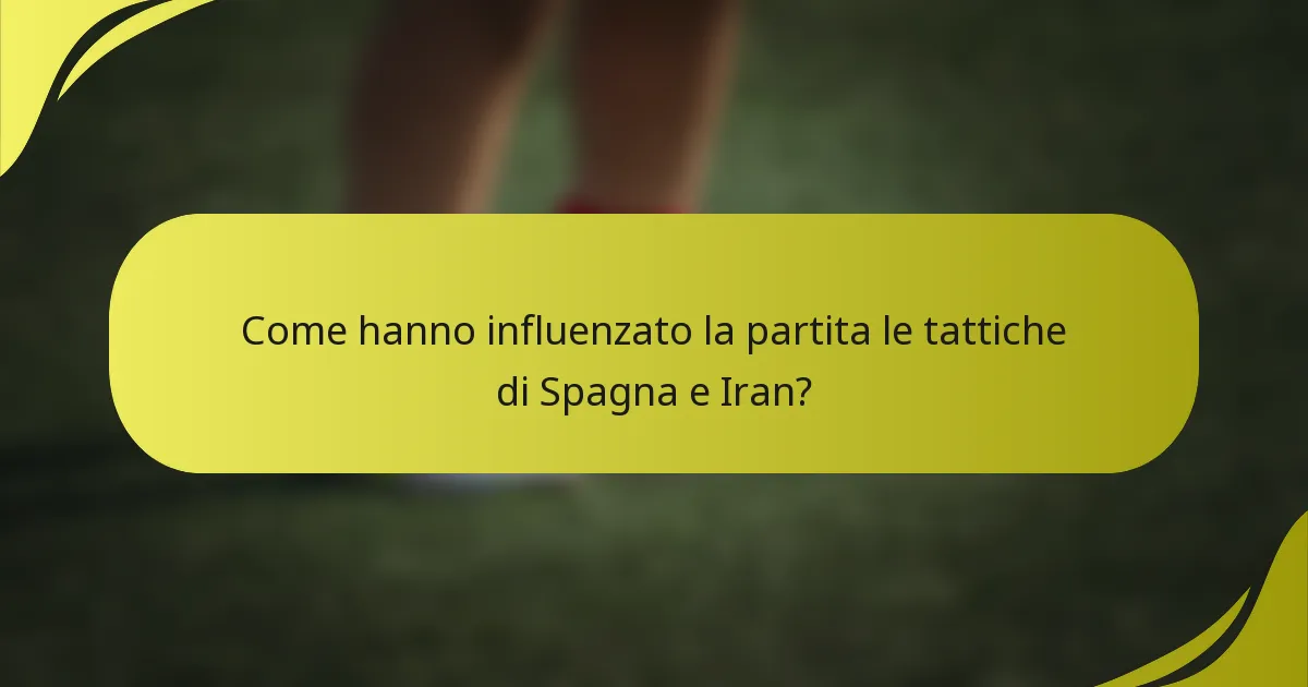 Come hanno influenzato la partita le tattiche di Spagna e Iran?