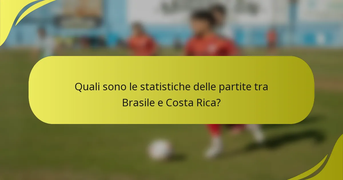 Quali sono le statistiche delle partite tra Brasile e Costa Rica?