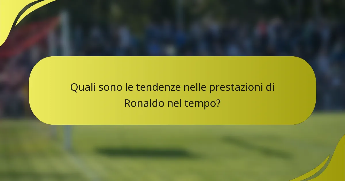 Quali sono le tendenze nelle prestazioni di Ronaldo nel tempo?